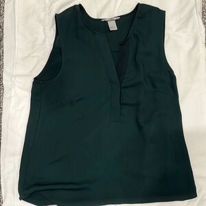 H&M Green Sleeveless Mandarin Collar Blouse